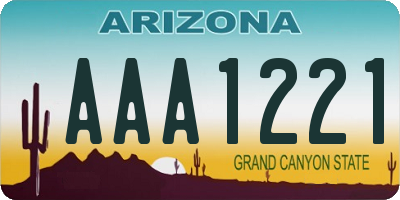 AZ license plate AAA1221