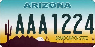 AZ license plate AAA1224