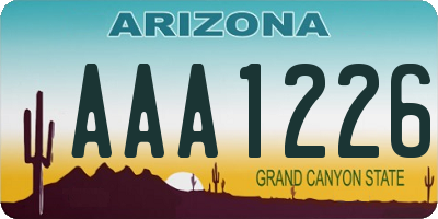 AZ license plate AAA1226