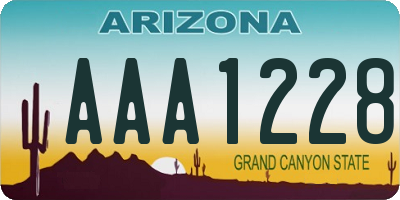 AZ license plate AAA1228