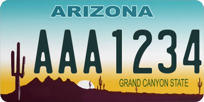 AZ license plate AAA1234
