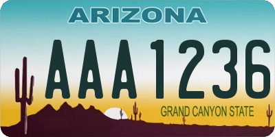 AZ license plate AAA1236