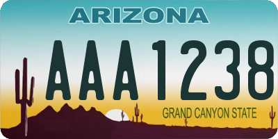 AZ license plate AAA1238