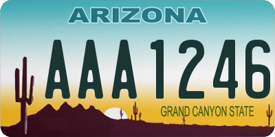 AZ license plate AAA1246