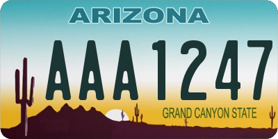 AZ license plate AAA1247