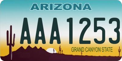 AZ license plate AAA1253