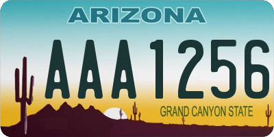 AZ license plate AAA1256