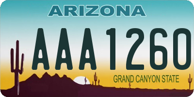 AZ license plate AAA1260