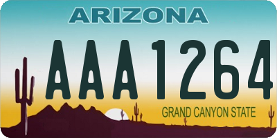 AZ license plate AAA1264