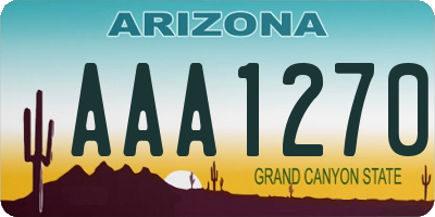 AZ license plate AAA1270