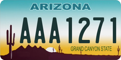 AZ license plate AAA1271