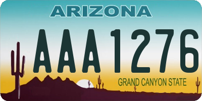 AZ license plate AAA1276