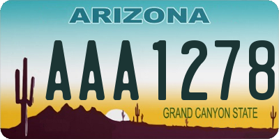 AZ license plate AAA1278