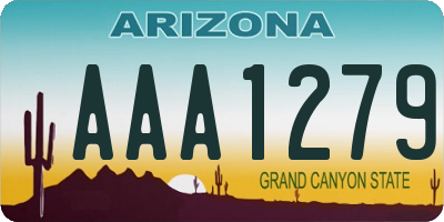 AZ license plate AAA1279