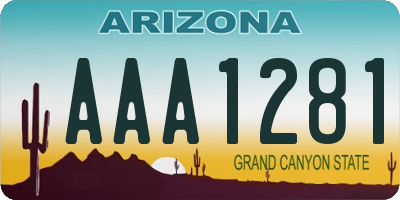 AZ license plate AAA1281