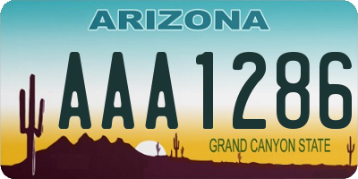 AZ license plate AAA1286