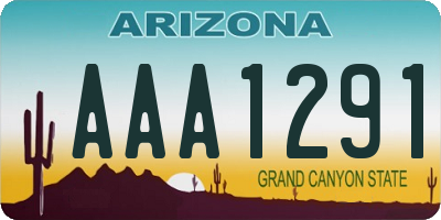 AZ license plate AAA1291