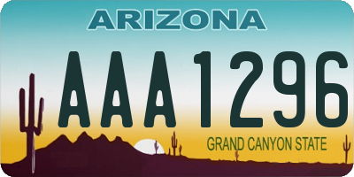 AZ license plate AAA1296