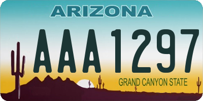 AZ license plate AAA1297