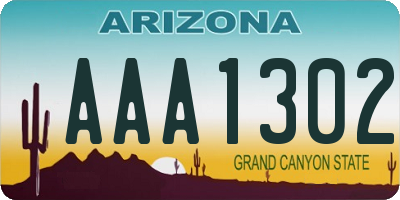 AZ license plate AAA1302