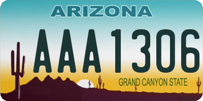 AZ license plate AAA1306