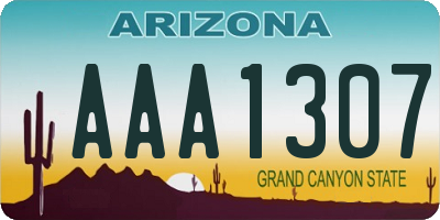 AZ license plate AAA1307