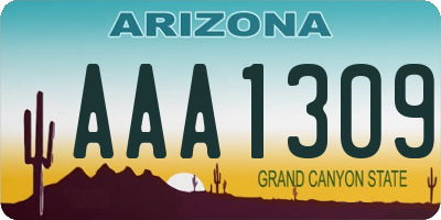 AZ license plate AAA1309