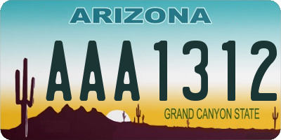 AZ license plate AAA1312