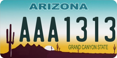 AZ license plate AAA1313