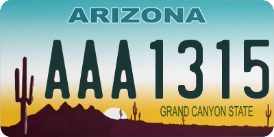 AZ license plate AAA1315