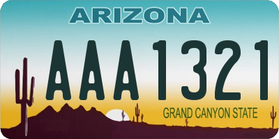 AZ license plate AAA1321