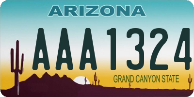 AZ license plate AAA1324