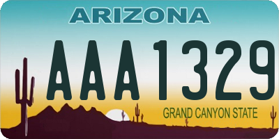 AZ license plate AAA1329