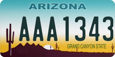 AZ license plate AAA1343