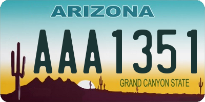 AZ license plate AAA1351