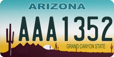 AZ license plate AAA1352