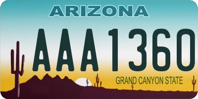 AZ license plate AAA1360