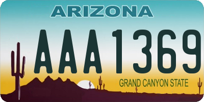 AZ license plate AAA1369