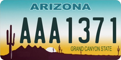 AZ license plate AAA1371