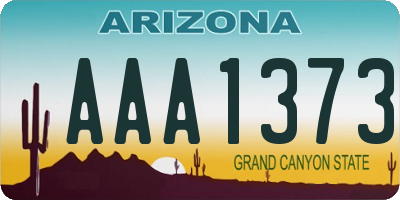 AZ license plate AAA1373