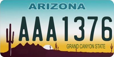 AZ license plate AAA1376
