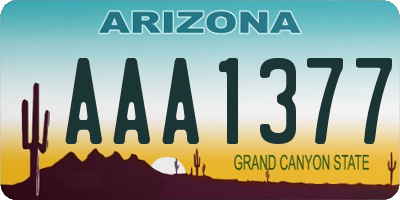 AZ license plate AAA1377