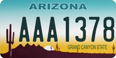 AZ license plate AAA1378