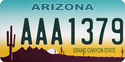 AZ license plate AAA1379