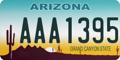 AZ license plate AAA1395