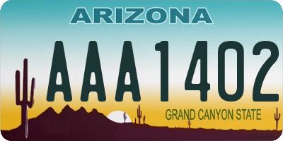 AZ license plate AAA1402