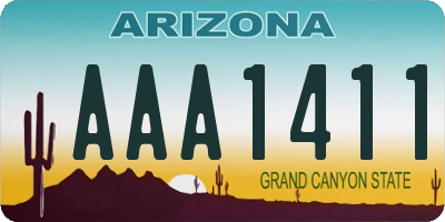 AZ license plate AAA1411