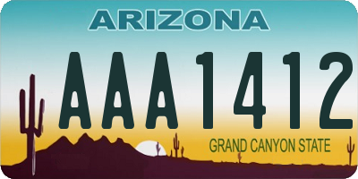 AZ license plate AAA1412