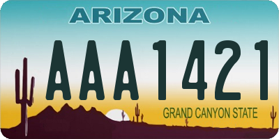 AZ license plate AAA1421