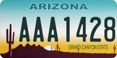 AZ license plate AAA1428